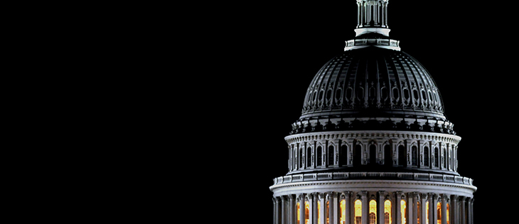 Dome of the U.S. Capitol by night