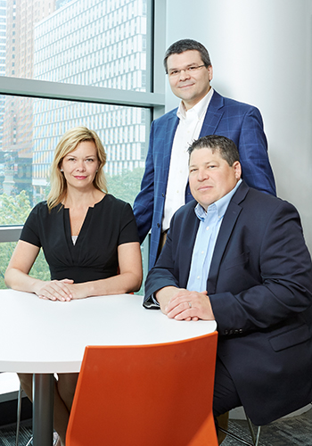 From left, Plante Moran’s Michele McHale,
Robert Shefferly III and Eric Wozniak