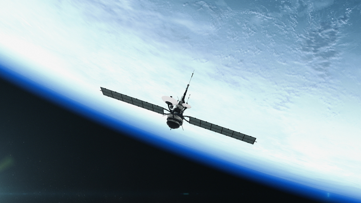 Spy Satellite orbiting Earth. NASA Public Domain Imagery
