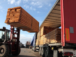 Forklift loading truck