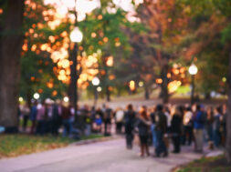 blurred background a crowd of people