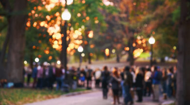 blurred background a crowd of people