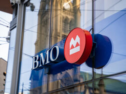 BMO logo sign. The Bank of Montreal (BMO) is a Canadian multinational investment bank and financial services company. Toronto, Canada – April 29, 2024.