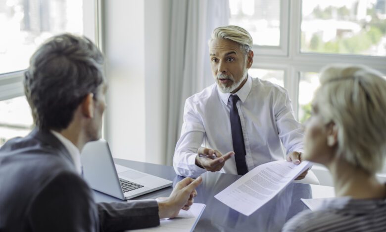 Business professionals negotiating