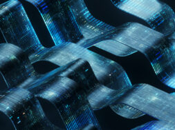Futuristic Ribbons Creating a Complex, Interconnected Network. Transforming the Future – Embracing Digital Evolution