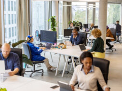 Multiracial business people working at startup office