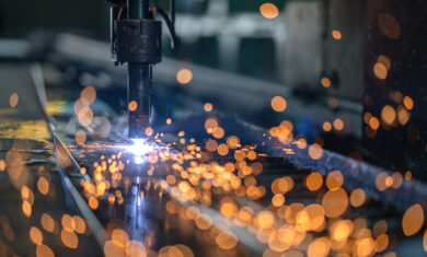 Computer Numerical Control for cutting and weld steel structure at industrial manufacturer.