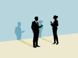 Silhouette of  professional business people