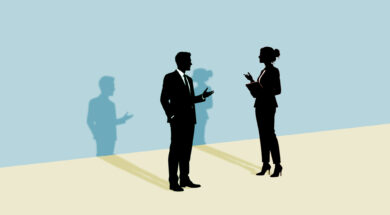 Silhouette of  professional business people