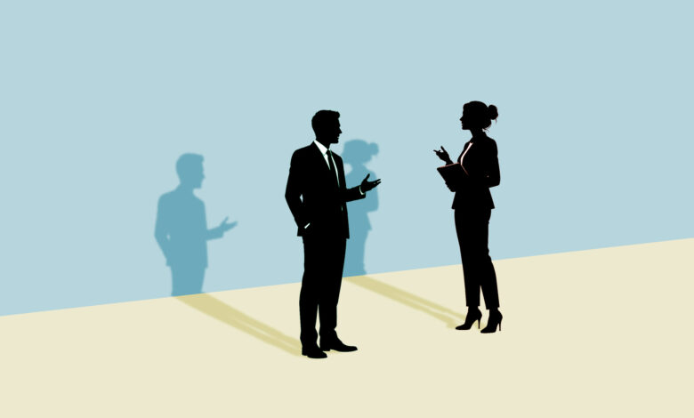 Silhouette of  professional business people