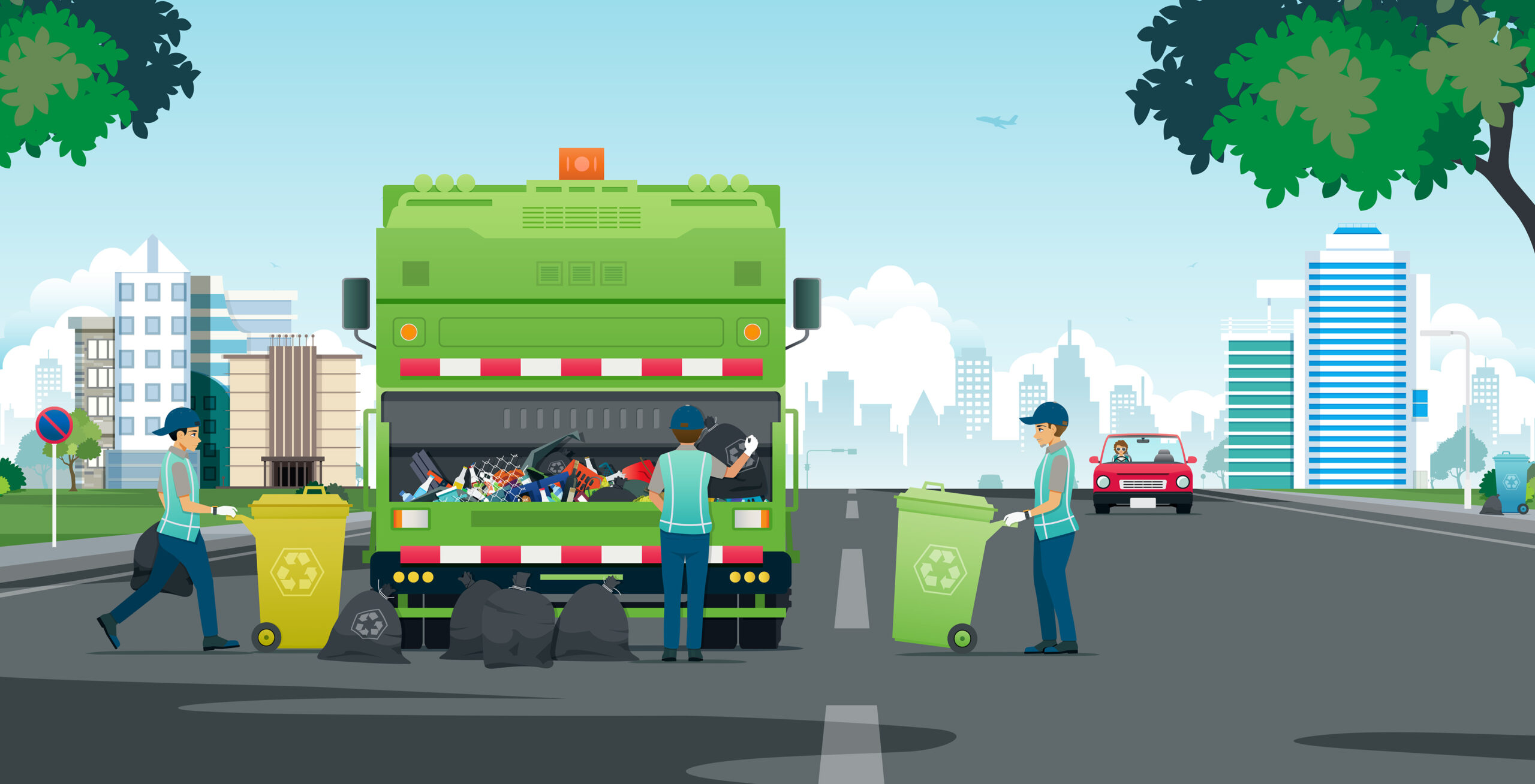 Garbage trucks are dangerous.