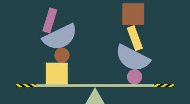 Geometric shapes on a seesaw