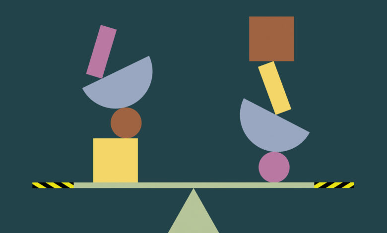 Geometric shapes on a seesaw