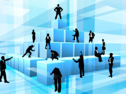 Building Blocks Silhouette Business Team People