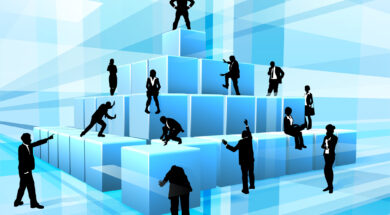 Building Blocks Silhouette Business Team People
