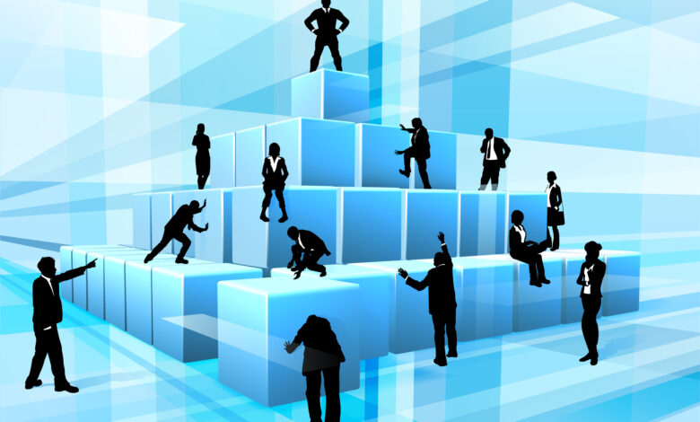 Building Blocks Silhouette Business Team People